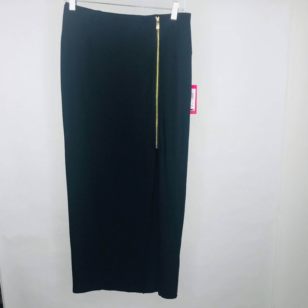 Vince Camuto Long Zippered Black Stretchy Skirt
